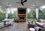 Sample Screened Porch with built-in Fireplace